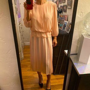 Jamie Vintage pink dress w/shoulder pads. Sz 10